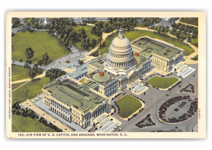 Washington DC, air view of the Capitol