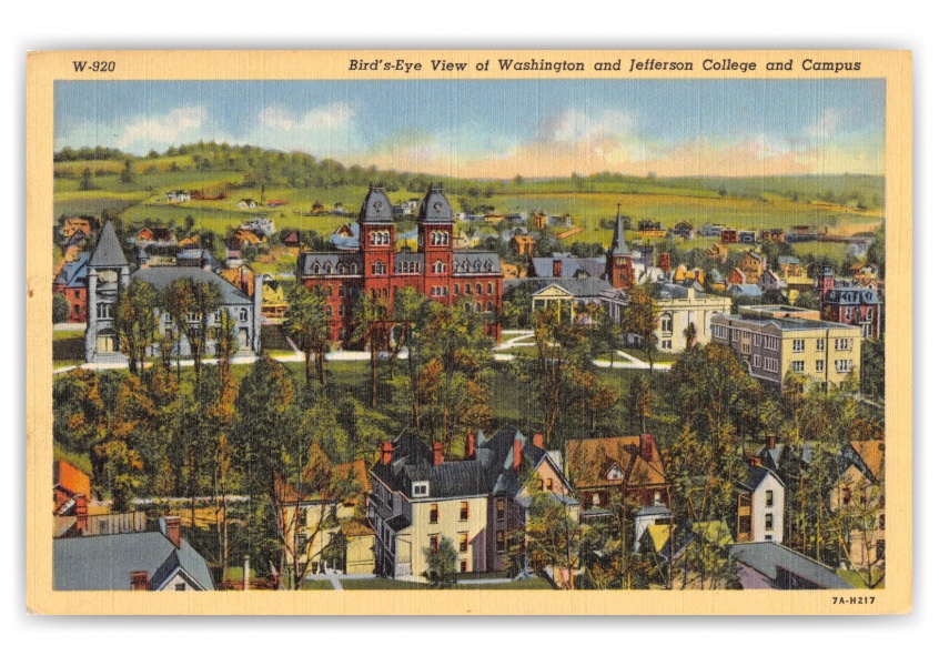 Washington, Pennsylvania, Washington and Jefferson College, birds-eye view