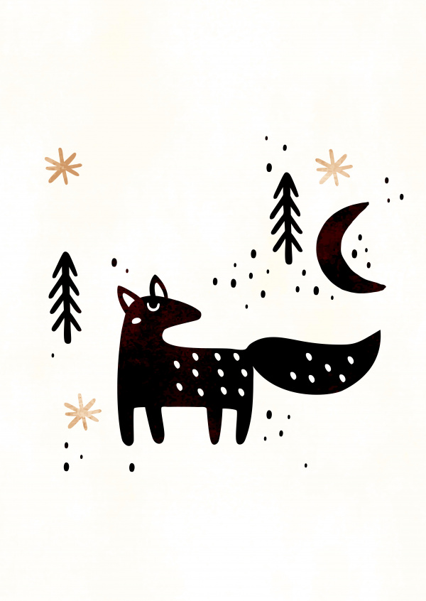 Kubistika Little winter fox