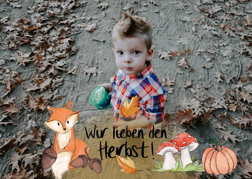 Postkarte Wir lieben den Herbst
