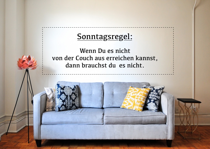grusskarte mit spruch zum wochenende couch sonntagsregel