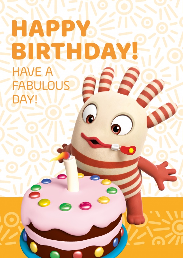 graphic Worry Eaters Saggo with birthday cake