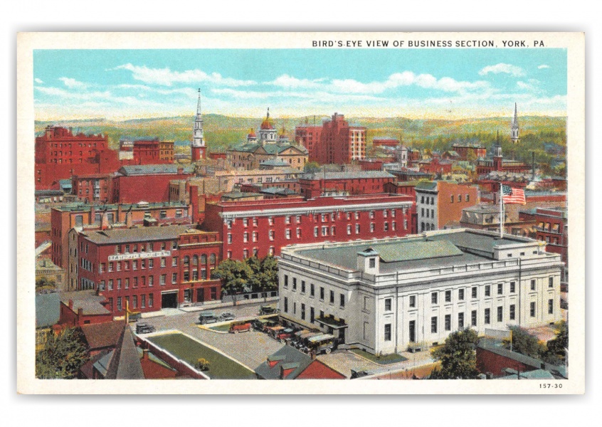 York Pennsylvania Business Section Birds Eye View