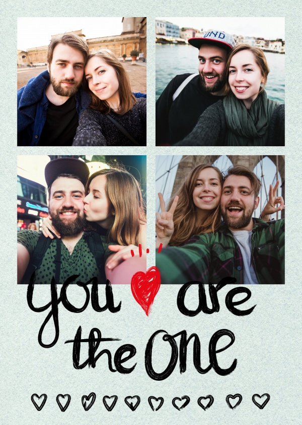 You are the one, heart & arrow in crayon You are the one mit Herz und Pfeil in Kreideschrift–mypostcard