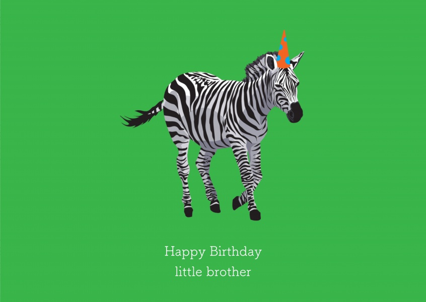 Cartão de aniversário com Zebra