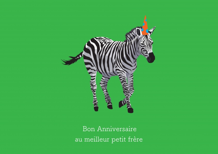 Cartão de aniversário com Zebra