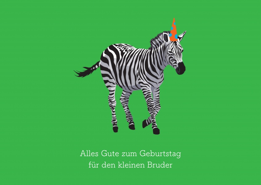 Geburtstagskarte mit Zebra