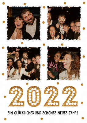 CARTELINA Grußkarten 2022 in glückliches und schönes neues Jahr