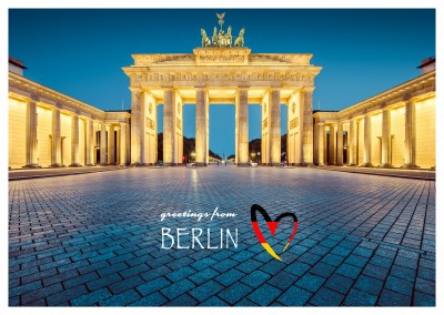 Berlin – Brandenburger Gate by night in atmospheric light