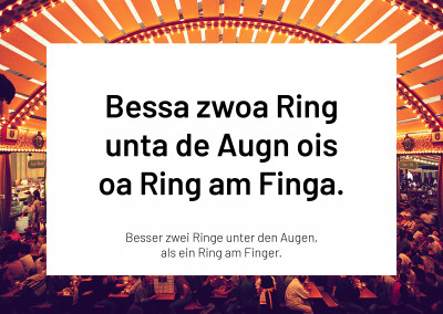 Bessa zwoa Ring unta de Augn ois oa Ring am Finga.