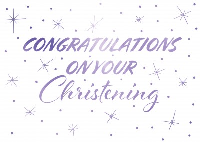 Christening congratulation card blue and white