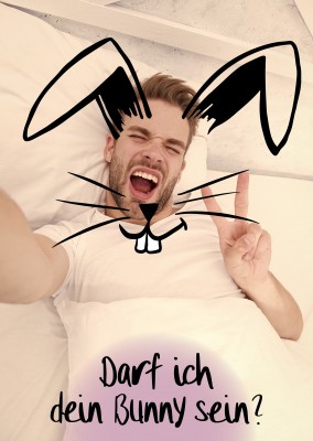 Postkarte Darf ich dein Bunny sein?