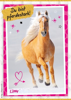 Postkarte Lissy Du bist Pferdestark