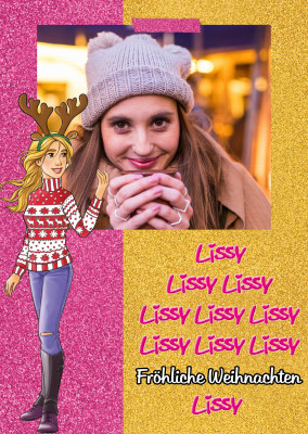 Postkarte Lissy Fröhliche Weihnachten