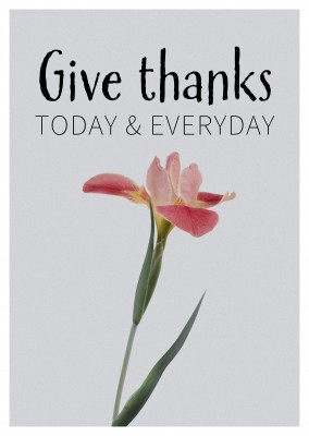 GIVE THANKS POSTCARD QUOTE THANKSGIVING