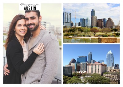 Collage mit zwei Sehenswürdigkeiten Austins
