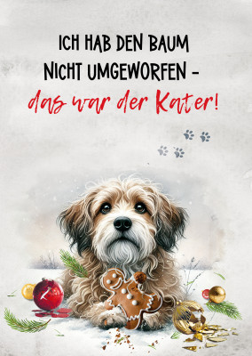 Ich hab den Baum nicht umgeworfen - das war der Kater!