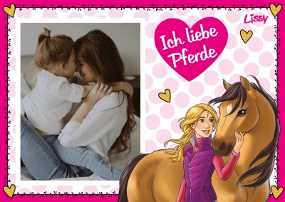Postkarte Lissy Ich liebe Pferde 