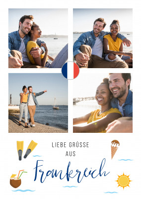 Meridian Design Postkarte Liebe Grüße aus Frankreich