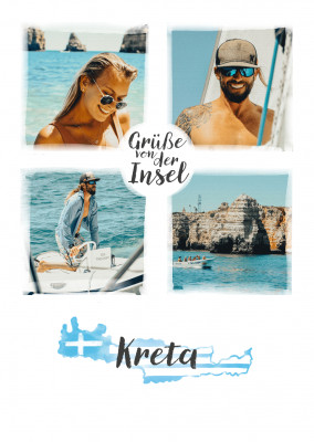 Postkarte Grüße von der Insel Kreta