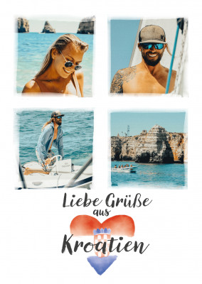 Postkarte Liebe Grüße aus Kroatien