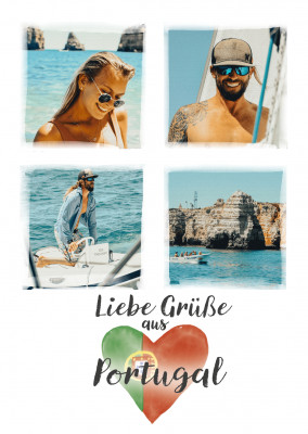 Postkarte Liebe Grüße aus Portugal