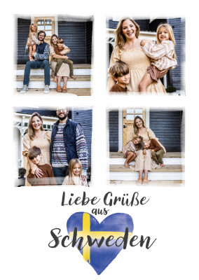 Postkarte Liebe Grüße aus Schweden