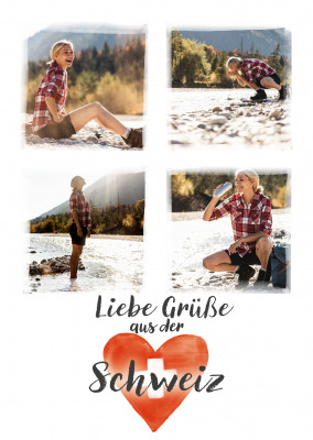 Postkarte Liebe Grüße aus der Schweiz