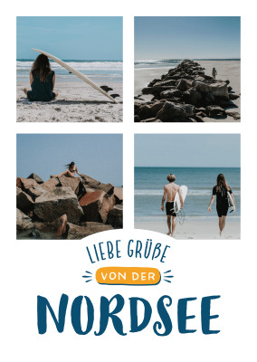 CARTELINA Grußkarten Liebe Grüße von der Nordsee