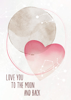 postcard Love you to the moon and back