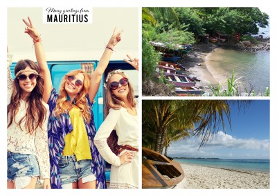Postcard Mauritius with 2 photos