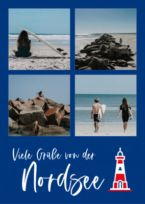 Meridian Design Postkarte Grüsse von der Nordsee