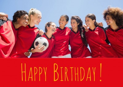 Happy Birthday Schrift auf rotem Hintergrund