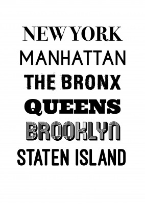 new york quote words postcard