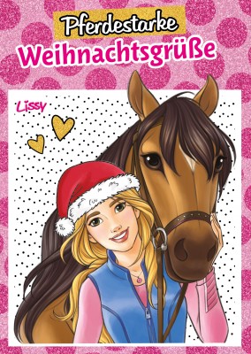 Postkarte Lissy Pferdestarke Weihnachtsgrüße