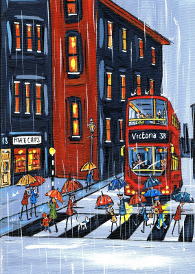 Painting from South London Artist Dan Victoria 38 bus