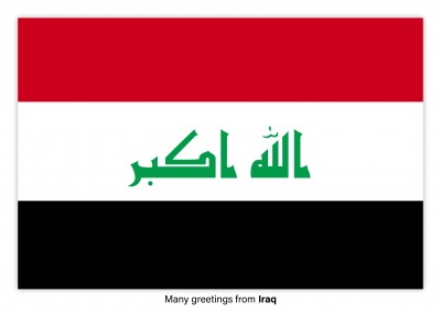 Postkarte mit Flagge von Iraq