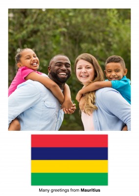 Postkarte mit Flagge von Mauritius