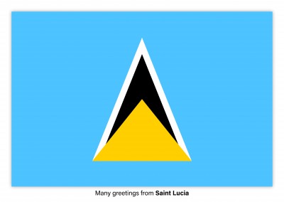 Postkarte mit Flagge von Saint Lucia