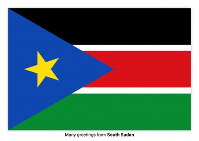 Postkarte mit Flagge von der Südsudan