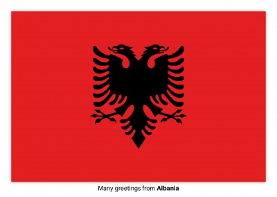 Postcard with flag of Albania