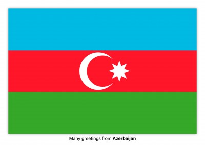 Postcard with flag of Azerbaijan