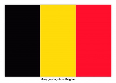 Postcard with flag of Belgium
