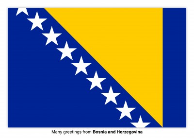 Postcard with flag of Bosnia and Herzegovina
