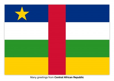 Postcard with flag of Central African Republic