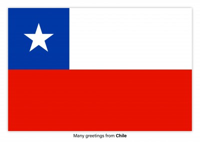 Postcard with flag of Chile