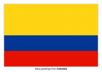 Postcard with flag of Colombia