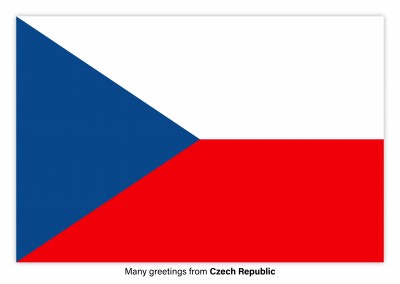 Postcard with flag of Czech Republic
