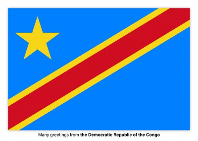 Postcard with flag of the Democratic Republic of the Congo