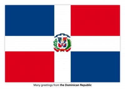 Postcard with flag of the Dominican Republic